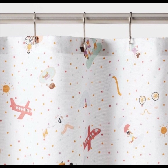 Pillowfort Shower Curtain Pals Themed with Red and Yellow Accents - Picture 4 of 11